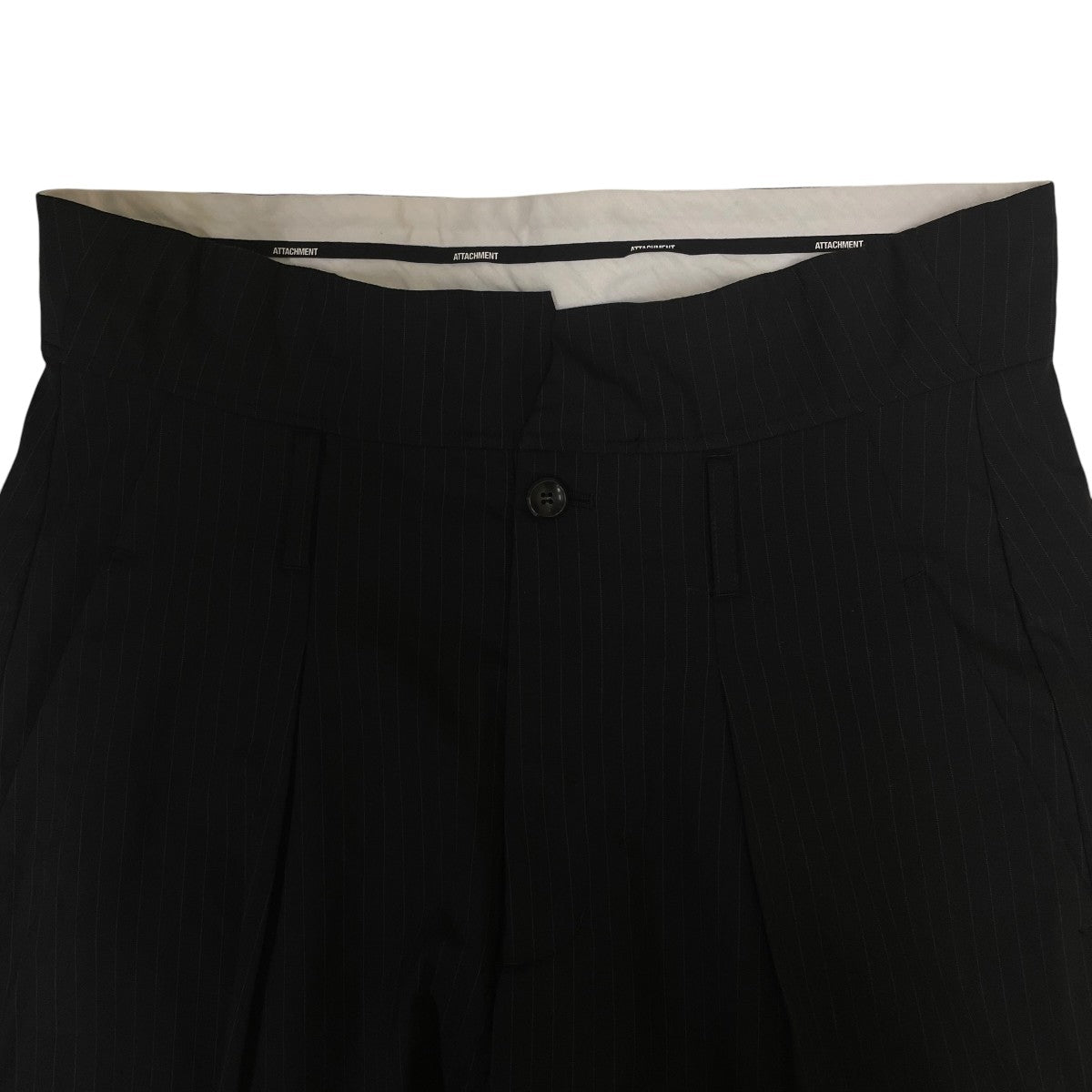 STRETCH GABARDINE FLAP TROUSERS ストレッチギャバジンフラップトラウザーズストライプ柄 テーパードトラウザーズ スラックス ワイドパンツAP52-031