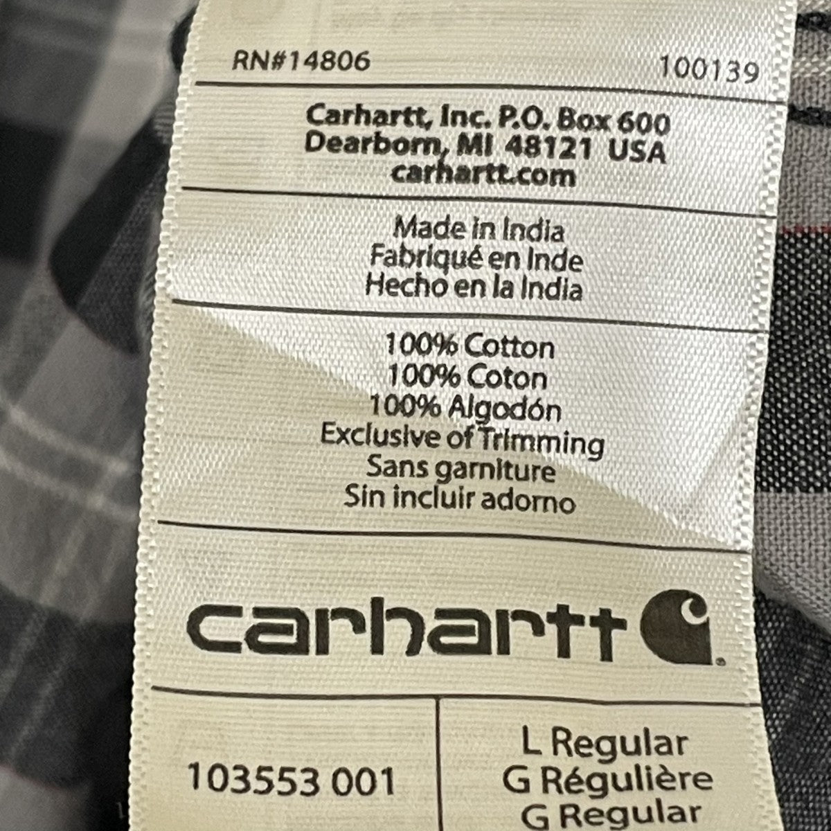 CarHartt Carhartt Short Sleeve Plaid Shirt半袖シャツ103553 001 古着・中古-5枚目のアイテム画像