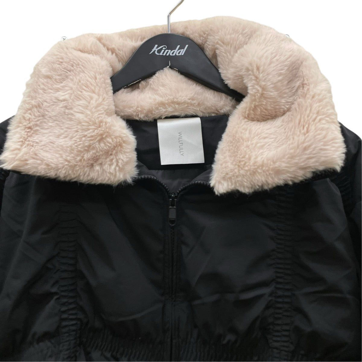 willfully down stitch check fur collar short JKダウンジャケット2522-OU-12 古着・中古-3枚目のアイテム画像