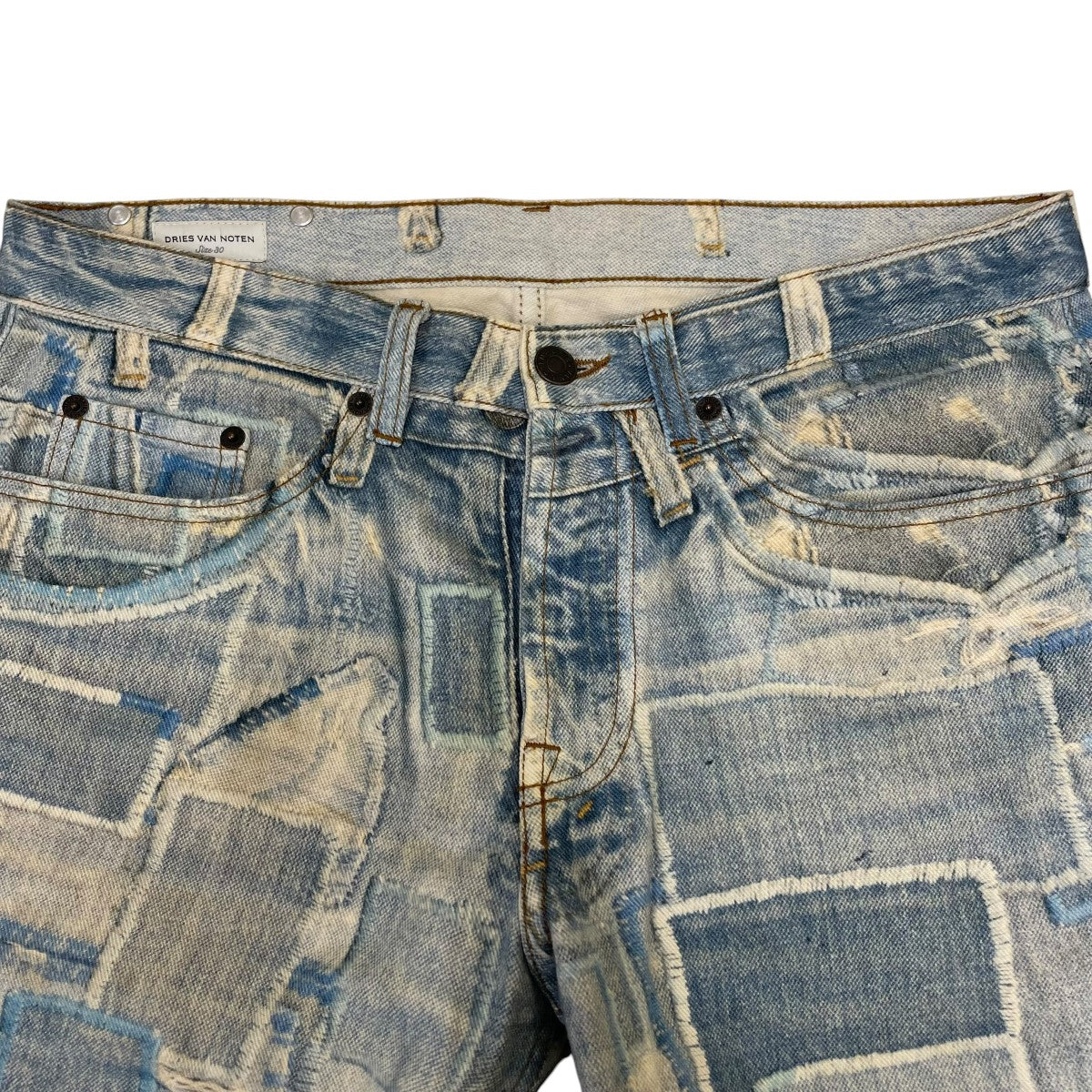 17SSTrompe-l’oeil Patchwork Denim Jeansデニムパンツ