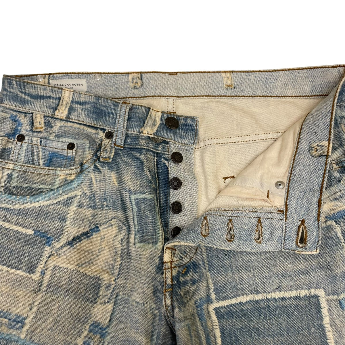 17SSTrompe-l’oeil Patchwork Denim Jeansデニムパンツ