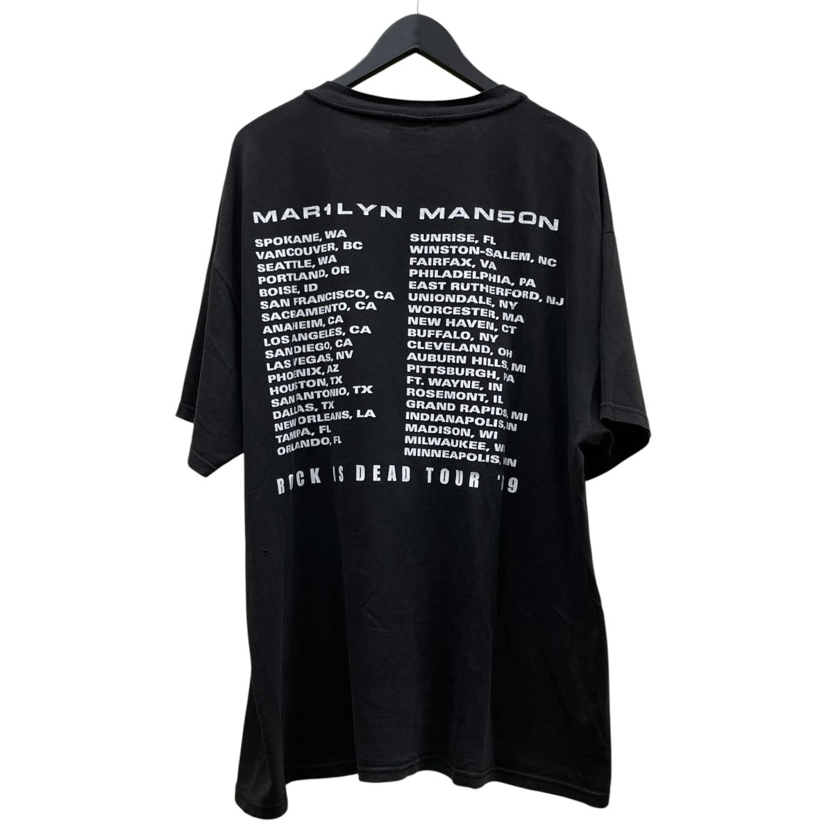 90sMARILYN MANSON Rock Is Dead Tourグラフィックプリント 半袖Tシャツ コットンTシャツ