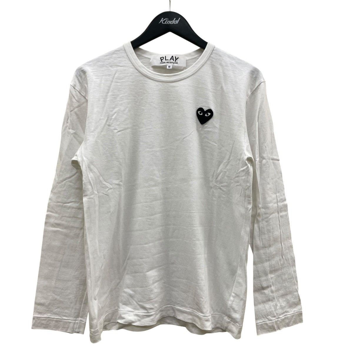 Long Sleeve T-Shirt With Black Emblem White長袖TシャツAX-T120