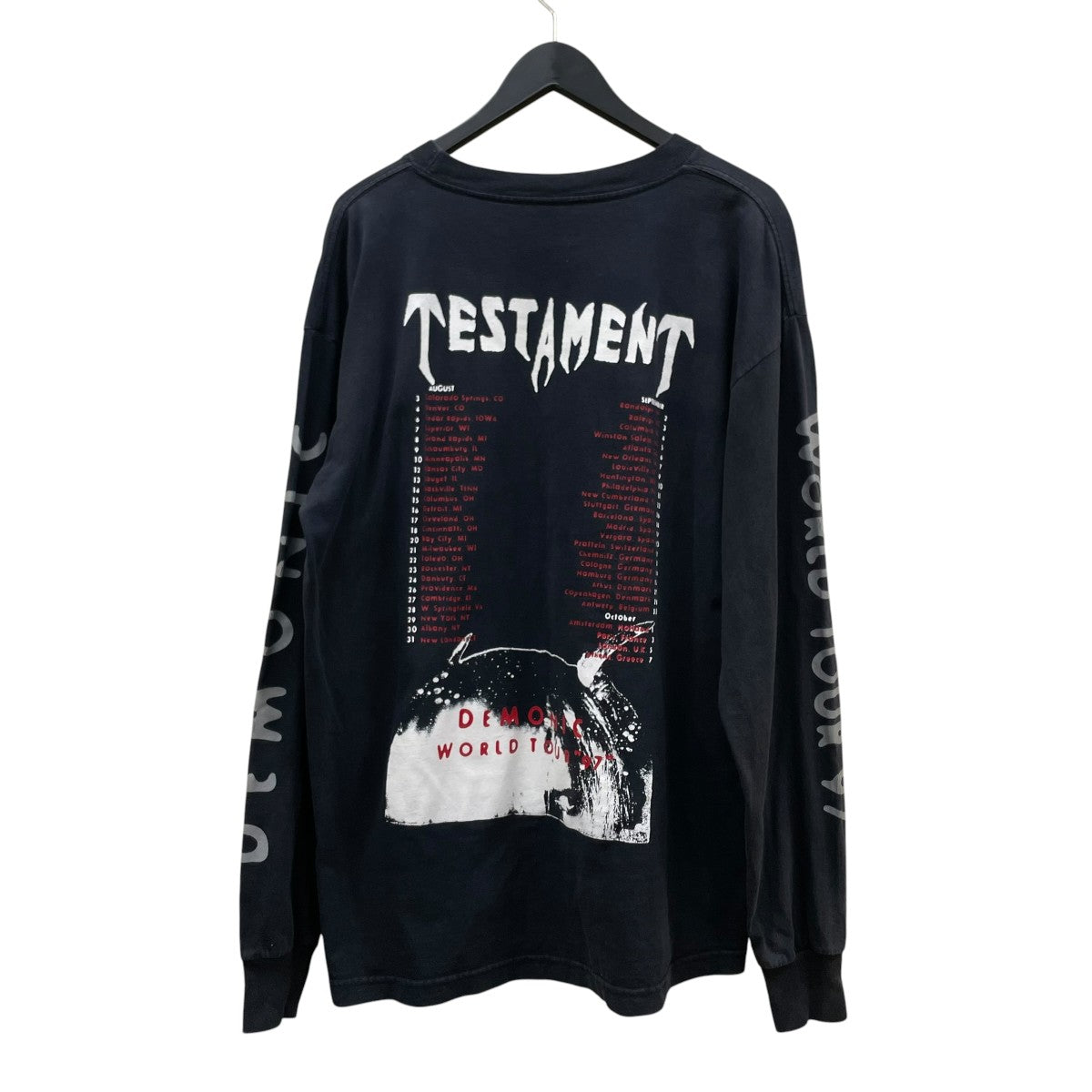 90s TESTAMENT DEMONIC WORLD TOURロングスリーブTシャツ