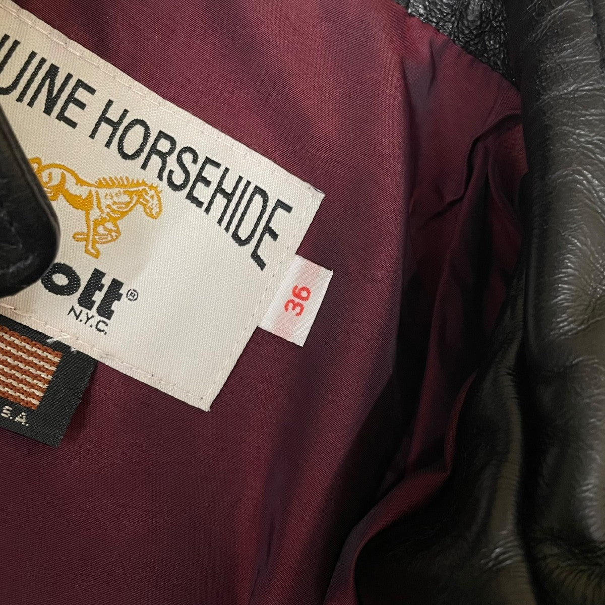 SCHOTT BROS． 641XXH HORSEHIDE CAFE RACERホースレザー シングルライダースジャケット レザージャケット7824150002 古着・中古-5枚目のアイテム画像