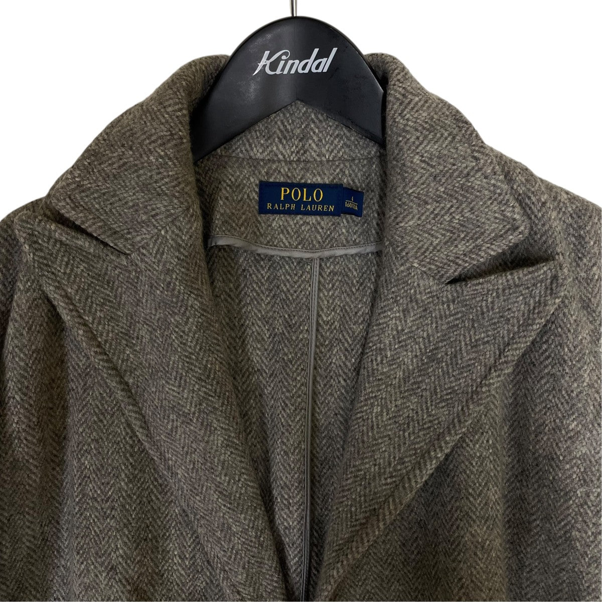 POLO RALPH LAUREN ヘリンボーン柄 ガウンコート ロングコート チェスターコート211614400001 古着・中古-3枚目のアイテム画像