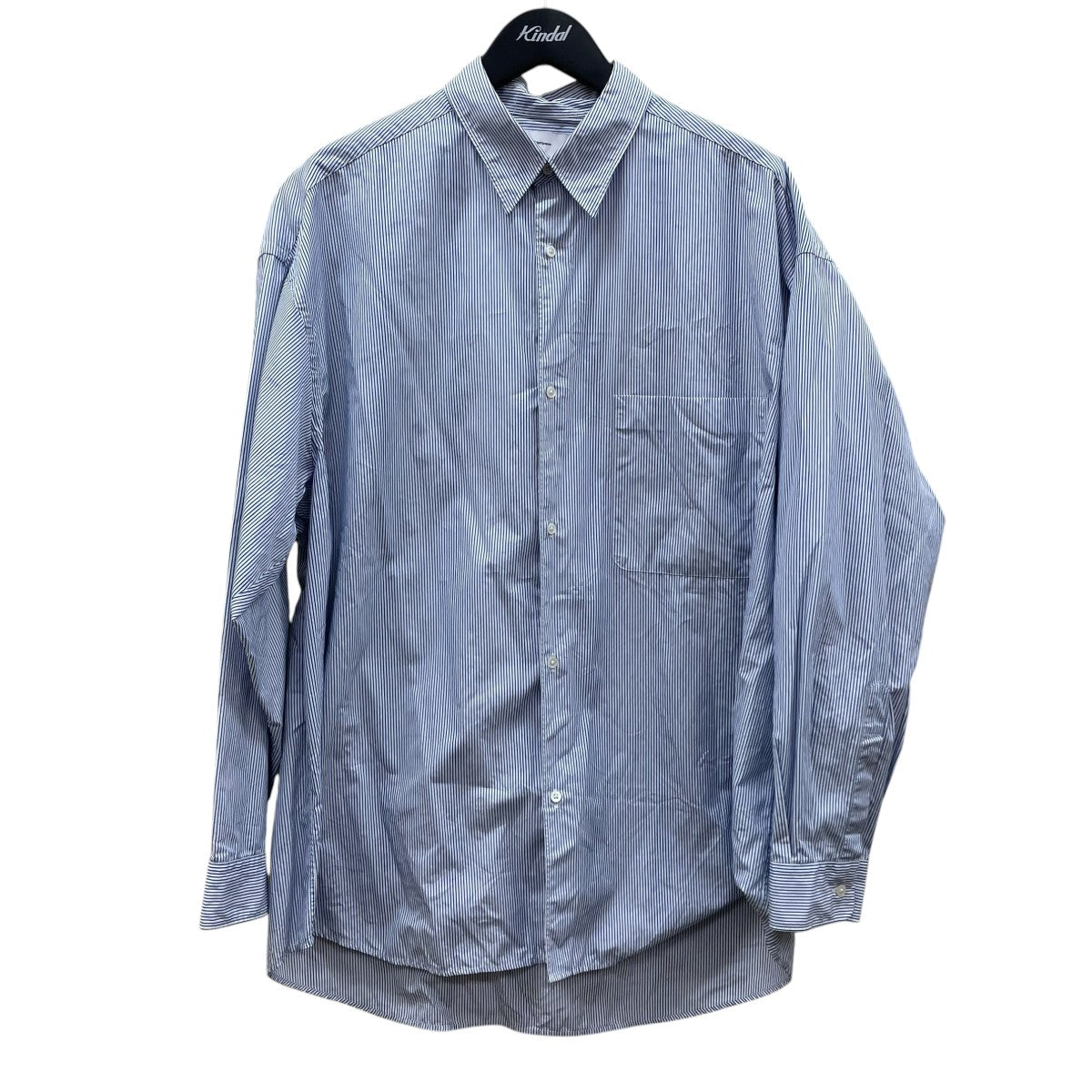 22AWThomas Mason for GP L／S Oversized Regular Collar Shirtストライプ長袖シャツGM224-50021