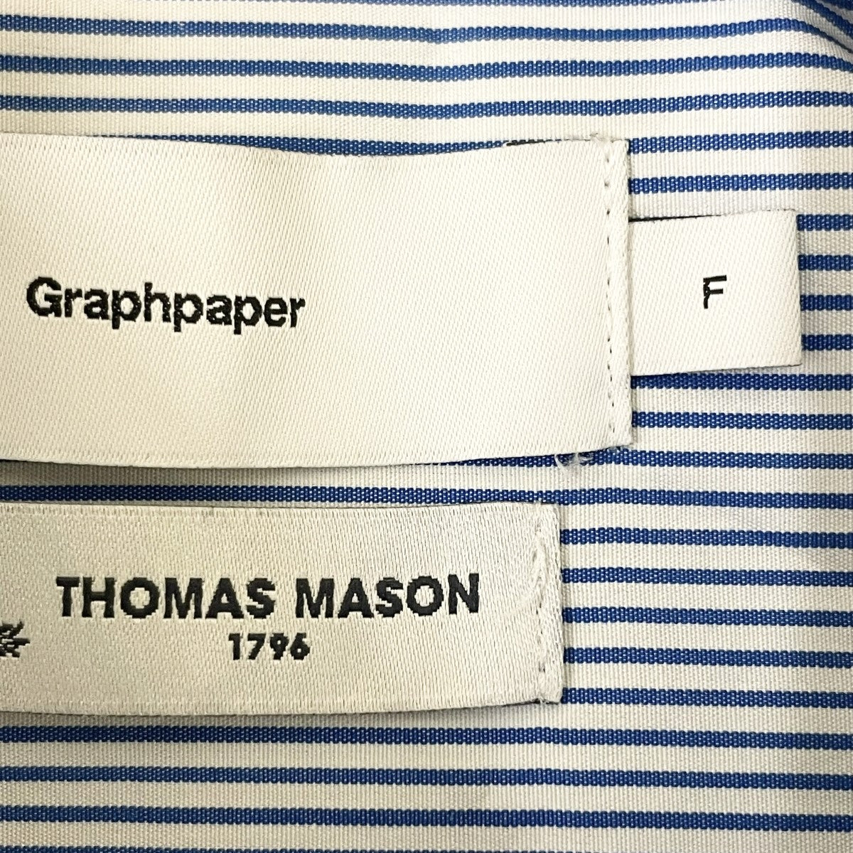 22AWThomas Mason for GP L／S Oversized Regular Collar Shirtストライプ長袖シャツGM224-50021