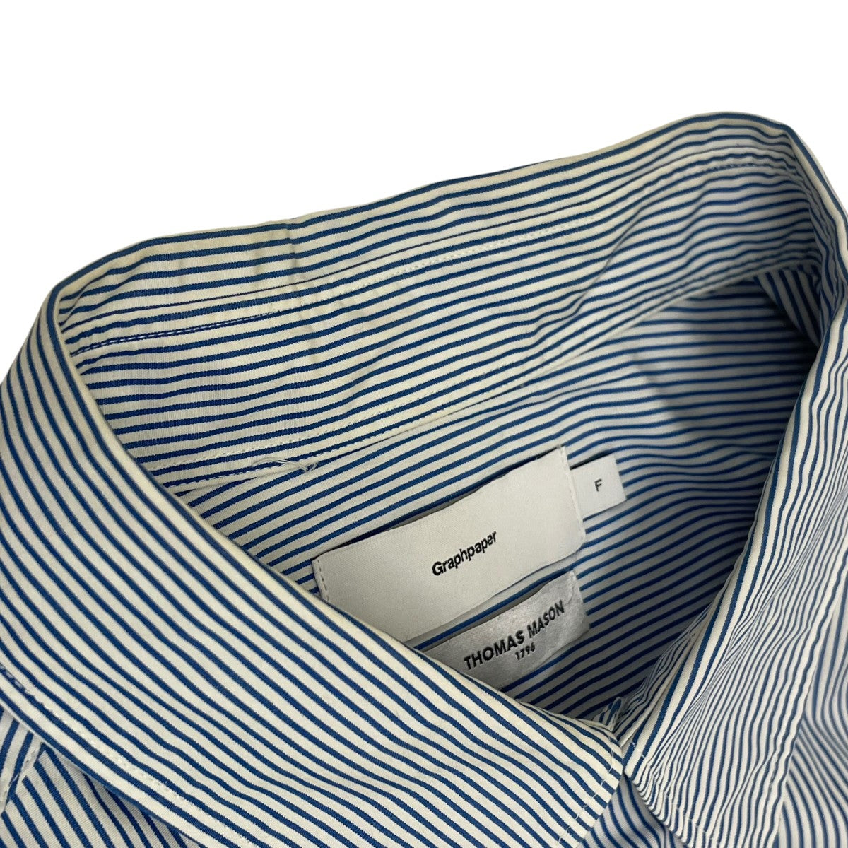 22AWThomas Mason for GP L／S Oversized Regular Collar Shirtストライプ長袖シャツGM224-50021