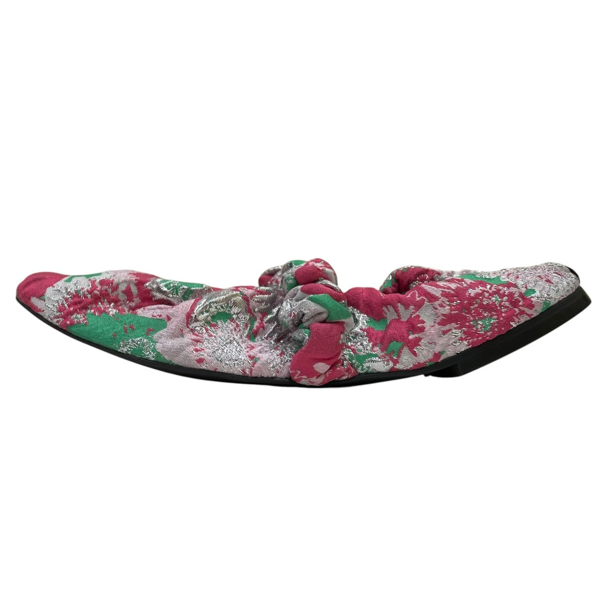 scrunchie jacquard ballerinasジャガード生地 フラットシューズ バレエシューズ