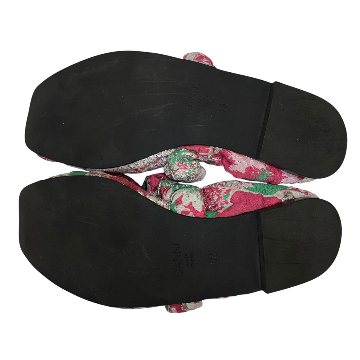 scrunchie jacquard ballerinasジャガード生地 フラットシューズ バレエシューズ