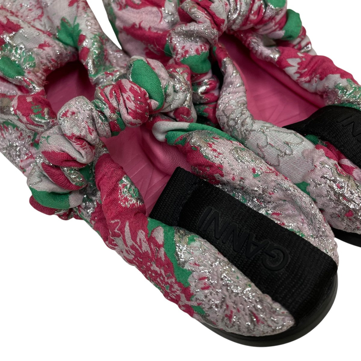 scrunchie jacquard ballerinasジャガード生地 フラットシューズ バレエシューズ