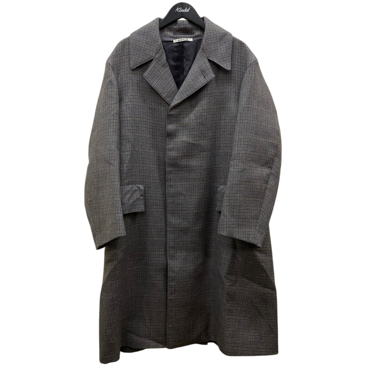 AURALEE 18AWDOUBLE FACE CHECK LONG COATチェスターコートA8AC01BN 古着・中古-1枚目のアイテム画像