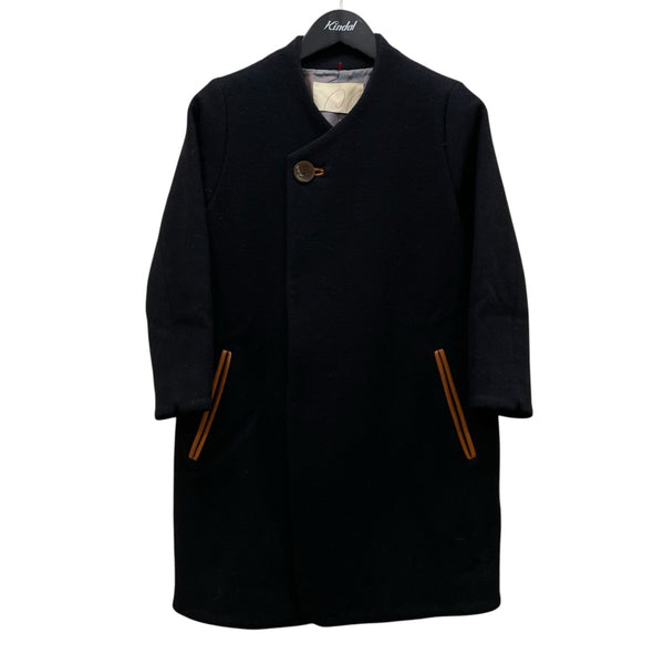 定価6万 Pal'las Palace*メルトンウール 比翼コート*サイズ2 PAL'LAS PALACE(パラスパレス) ノーカラーコート ネイビー サイズ 2