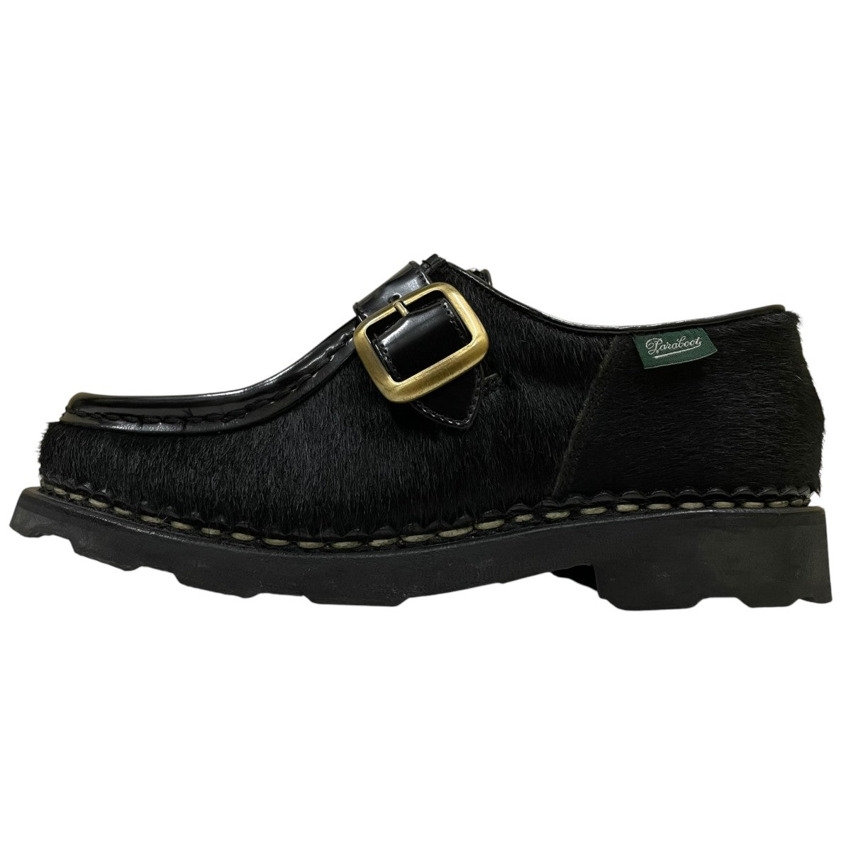 PARABOOT×BEAMS BOY MICHAEL BRIDE ミカエル ブリッドラビットファー モンクストラップ ドレスシューズ ローファー 革靴 古着・中古-2枚目のアイテム画像