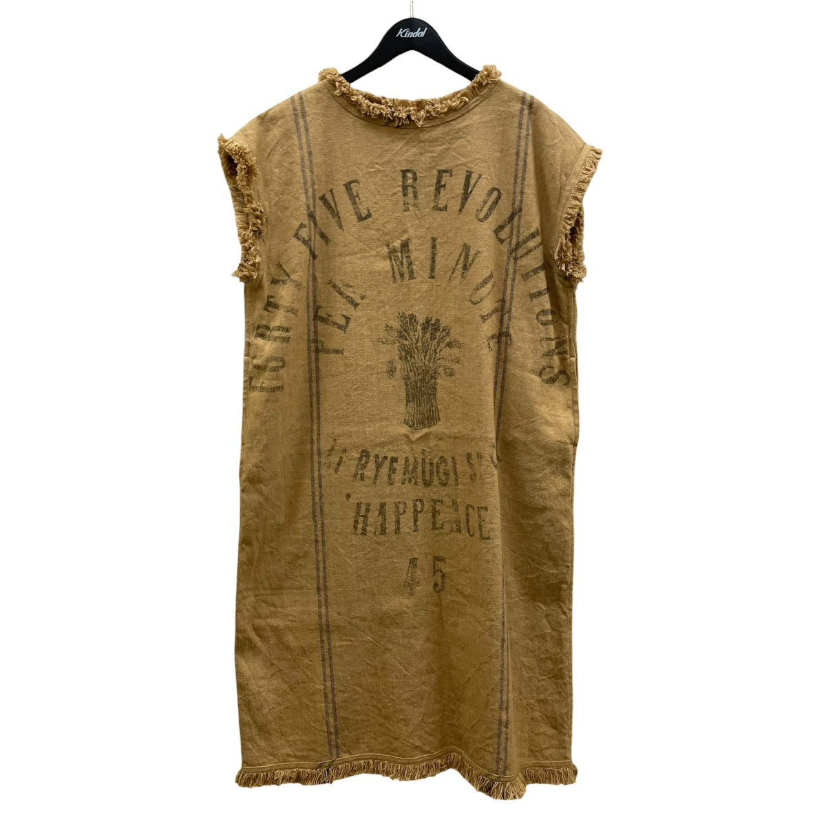 26SSLinen Sack Fringe Dressノースリーブワンピース70450012