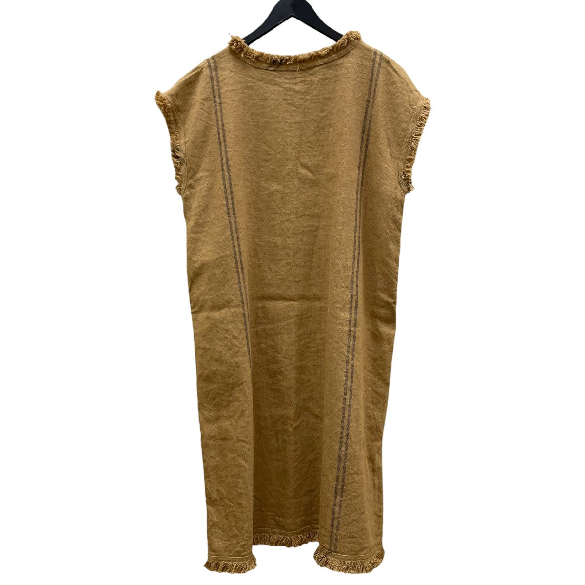26SSLinen Sack Fringe Dressノースリーブワンピース70450012