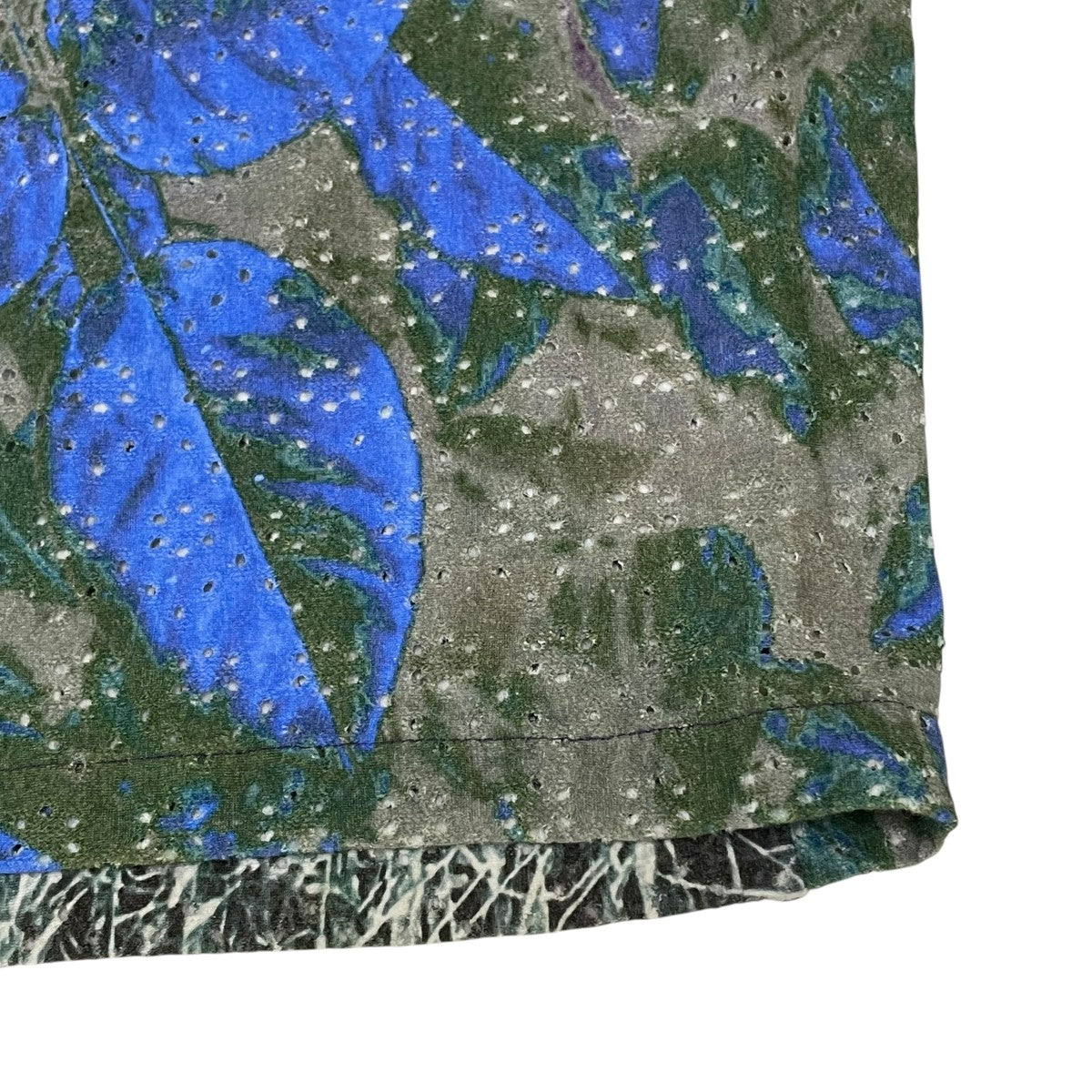 Abstract-Print Perforated Dressノースリーブワンピース