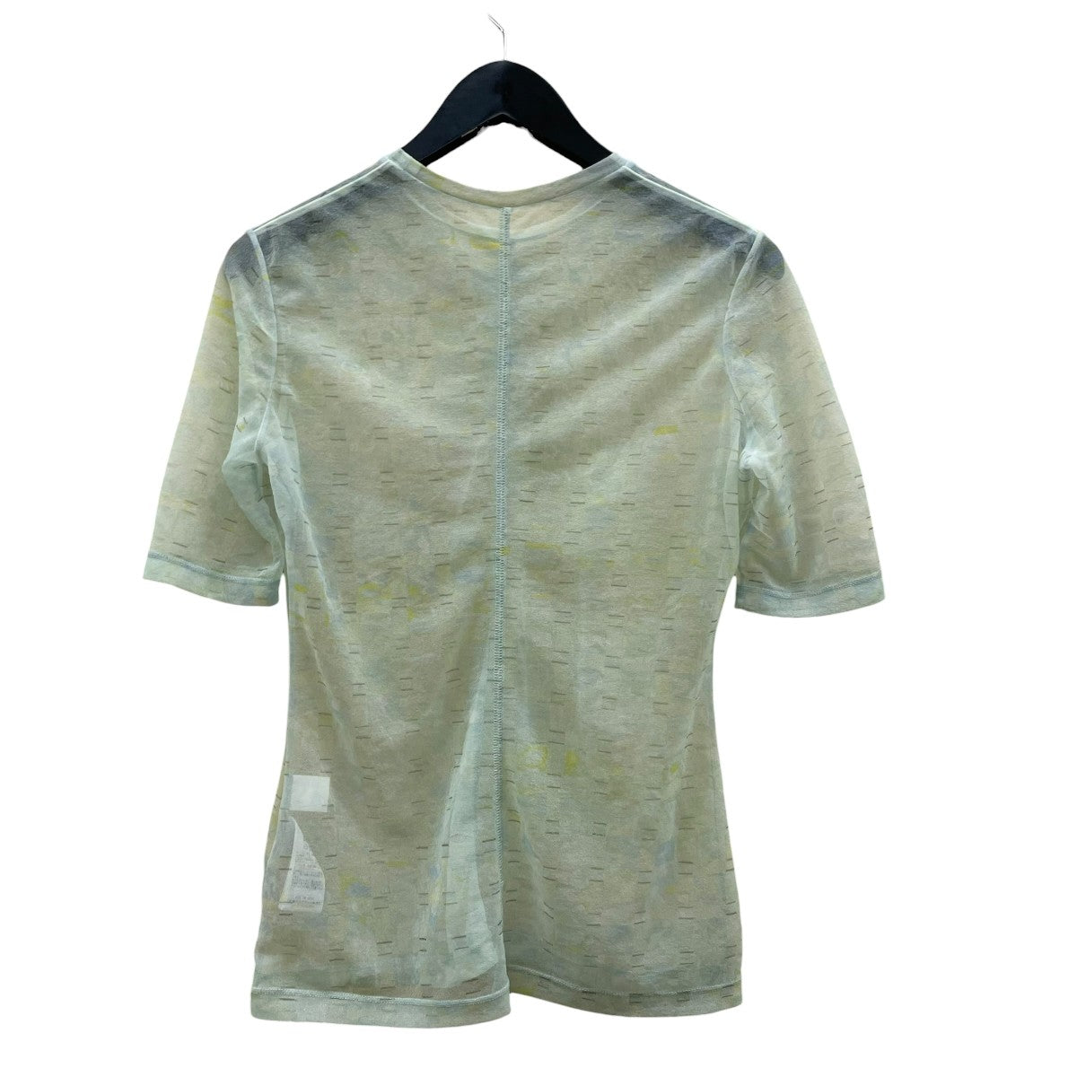 23SSMarble Printed Plaid Sheer Crew Neck Top半袖カットソーMM23SS-JS021