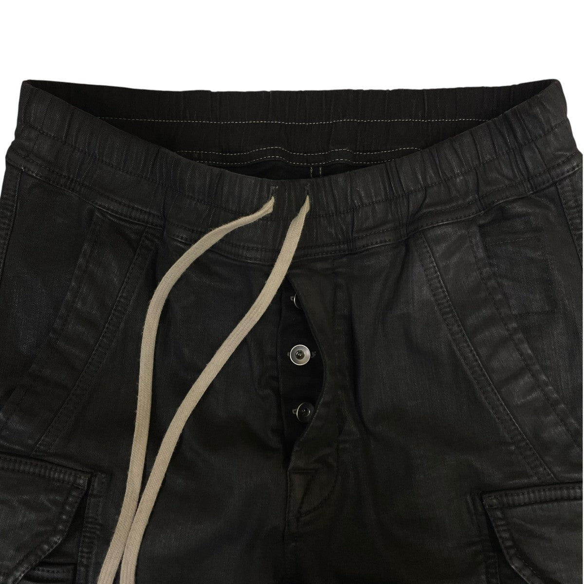 DRKSHDW MASTODON CUT IN BLACK WAX STRETCH DENIM マストドン カットワックスコーティング加工 カーゴパンツ スキニーパンツDU02D2386-SBW 古着・中古-4枚目のアイテム画像
