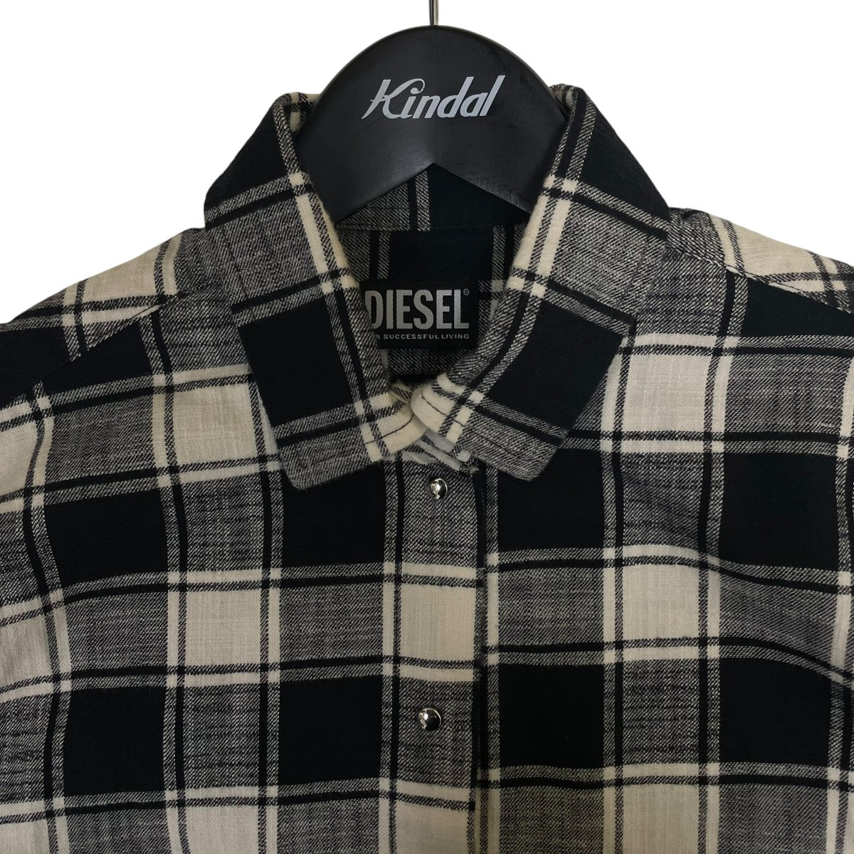 DIESEL(ディーゼル) D-SUPER-Iチェック柄 コットン シャツワンピース