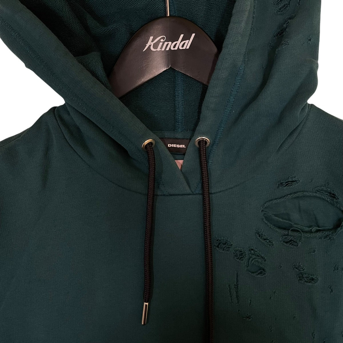 DIESEL BRAVE ダメージ加工パーカープルオーバー フーディー オーバーサイズ コットン ワンピース 古着・中古-3枚目のアイテム画像