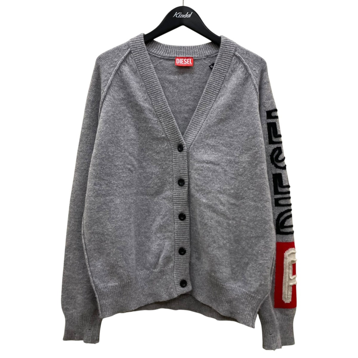 DIESEL M-SARRIロゴワッペン ウール カーディガンA12523 古着・中古-1枚目のアイテム画像