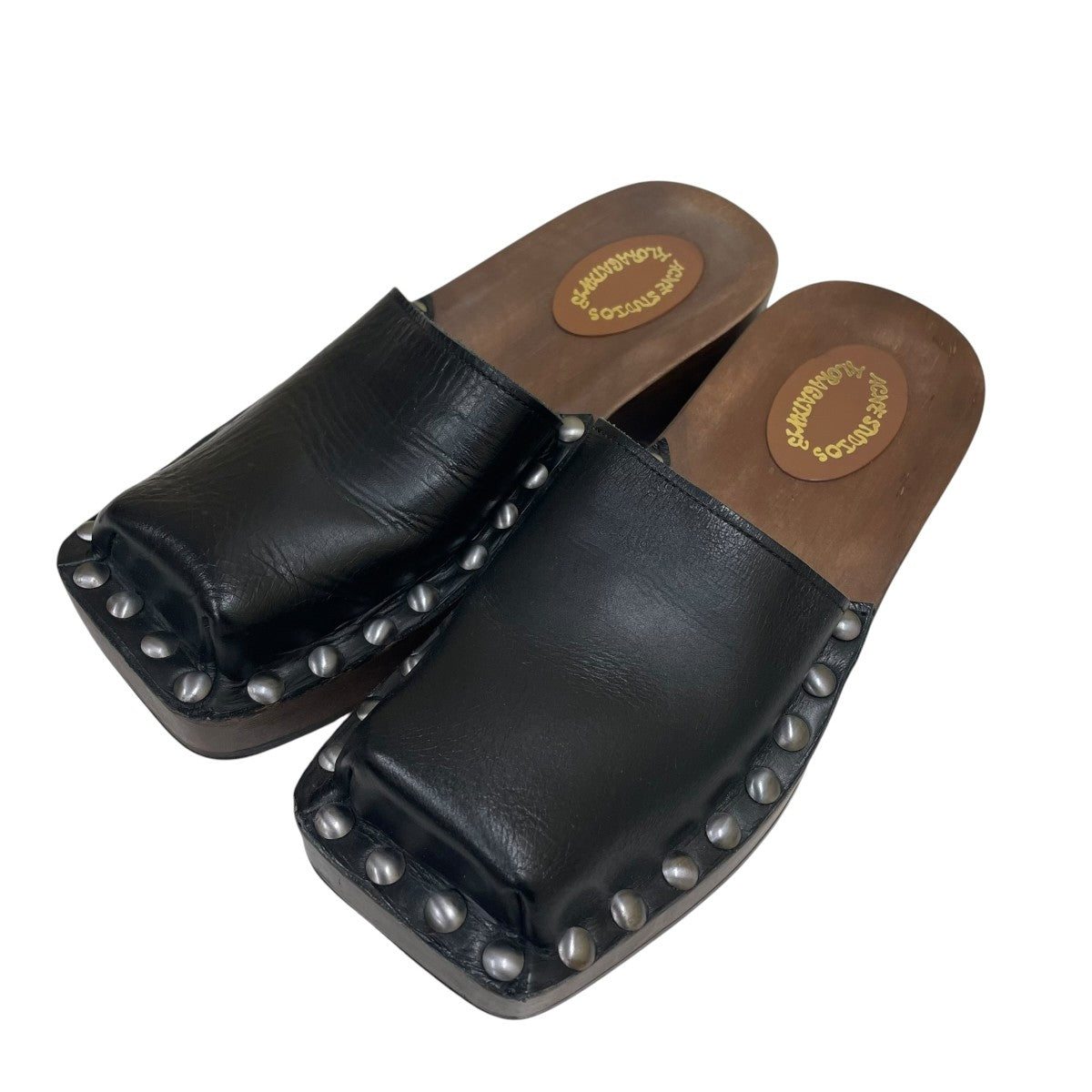 ACNE STUDIOS ウッドクロッグレザーサンダル 古着・中古-1枚目のアイテム画像