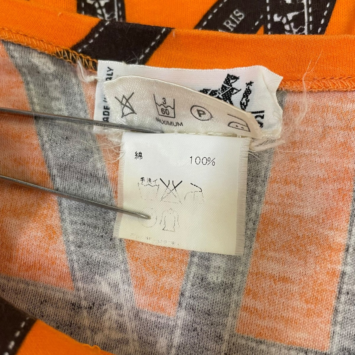 90s 00s ボルデュック リボン柄 プリント 半袖Tシャツ コットンTシャツ