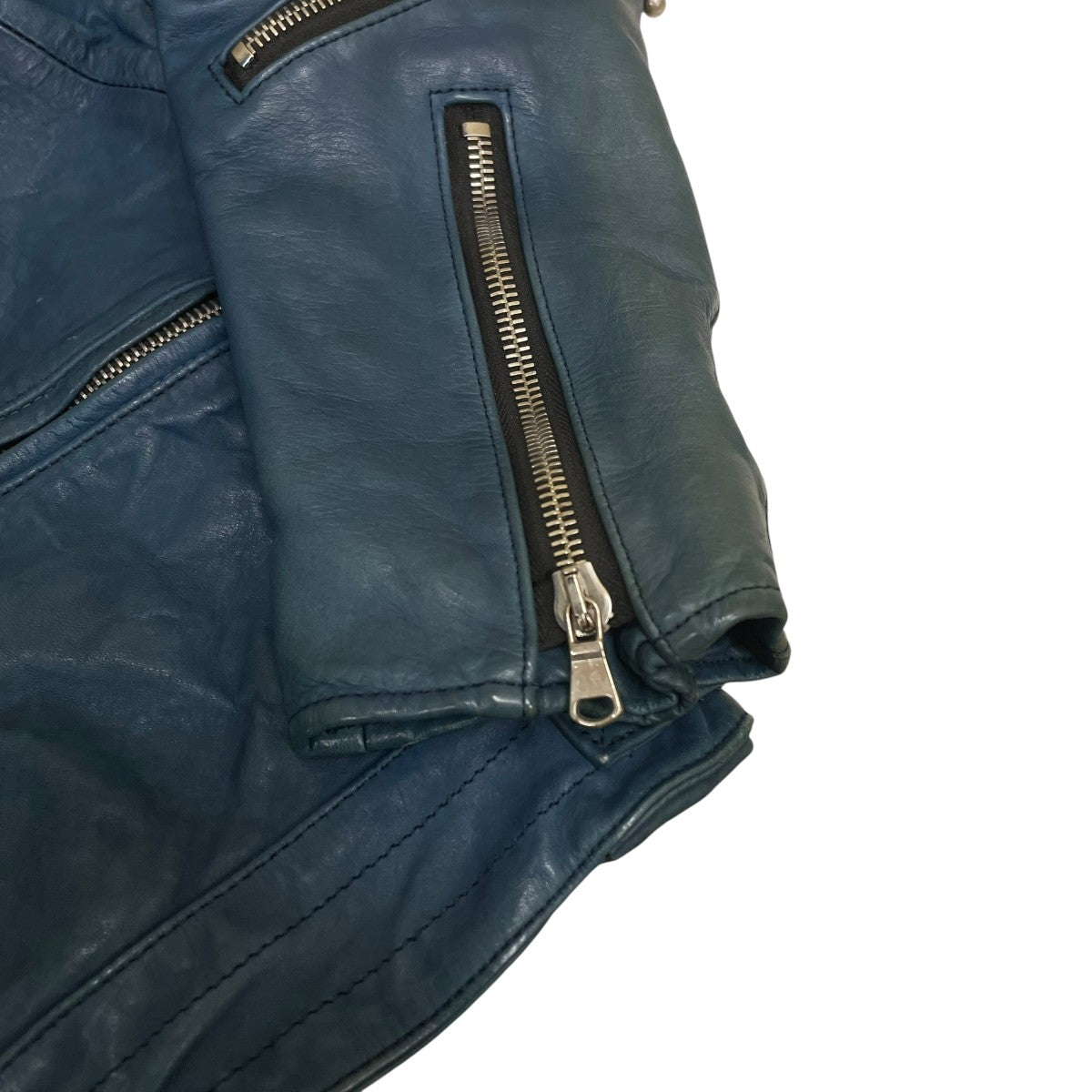 STRUM 地生フルタンニンステア 製品染めレザーライダースジャケットSTL030-12 古着・中古-4枚目のアイテム画像