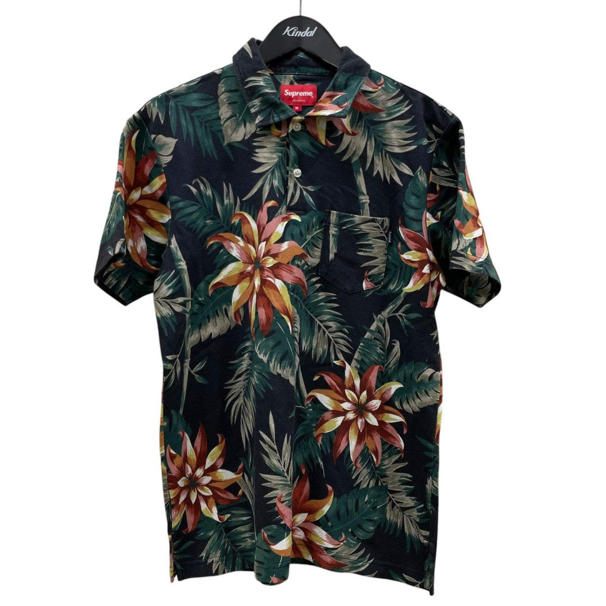 12SSFloral Poloフラワープリント 半袖ポロシャツ コットンシャツ