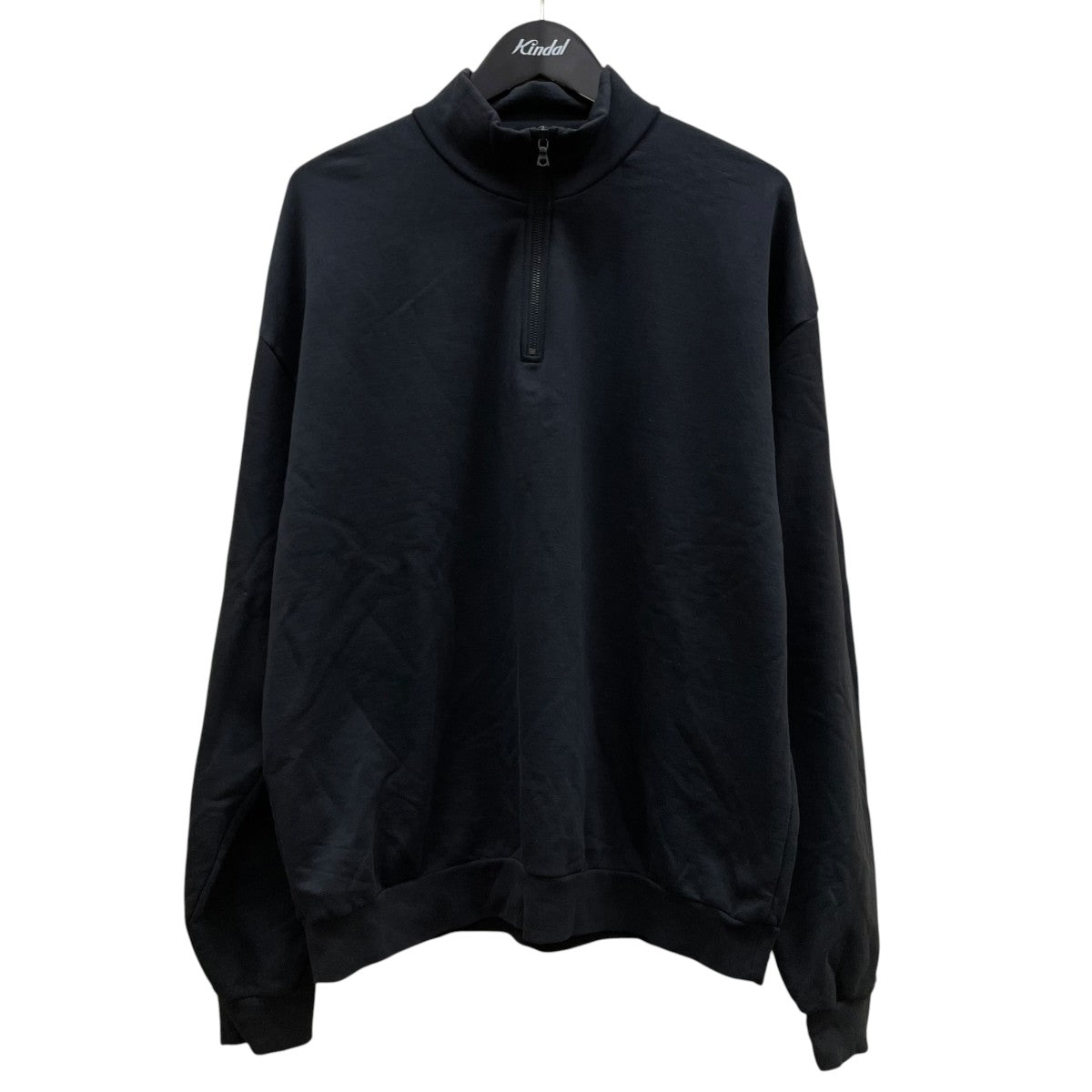 ELASTIC HIGH GAUGE SWEAT HALF ZIP P O無地 コットン ハーフジップスウェットA24AP01NU
