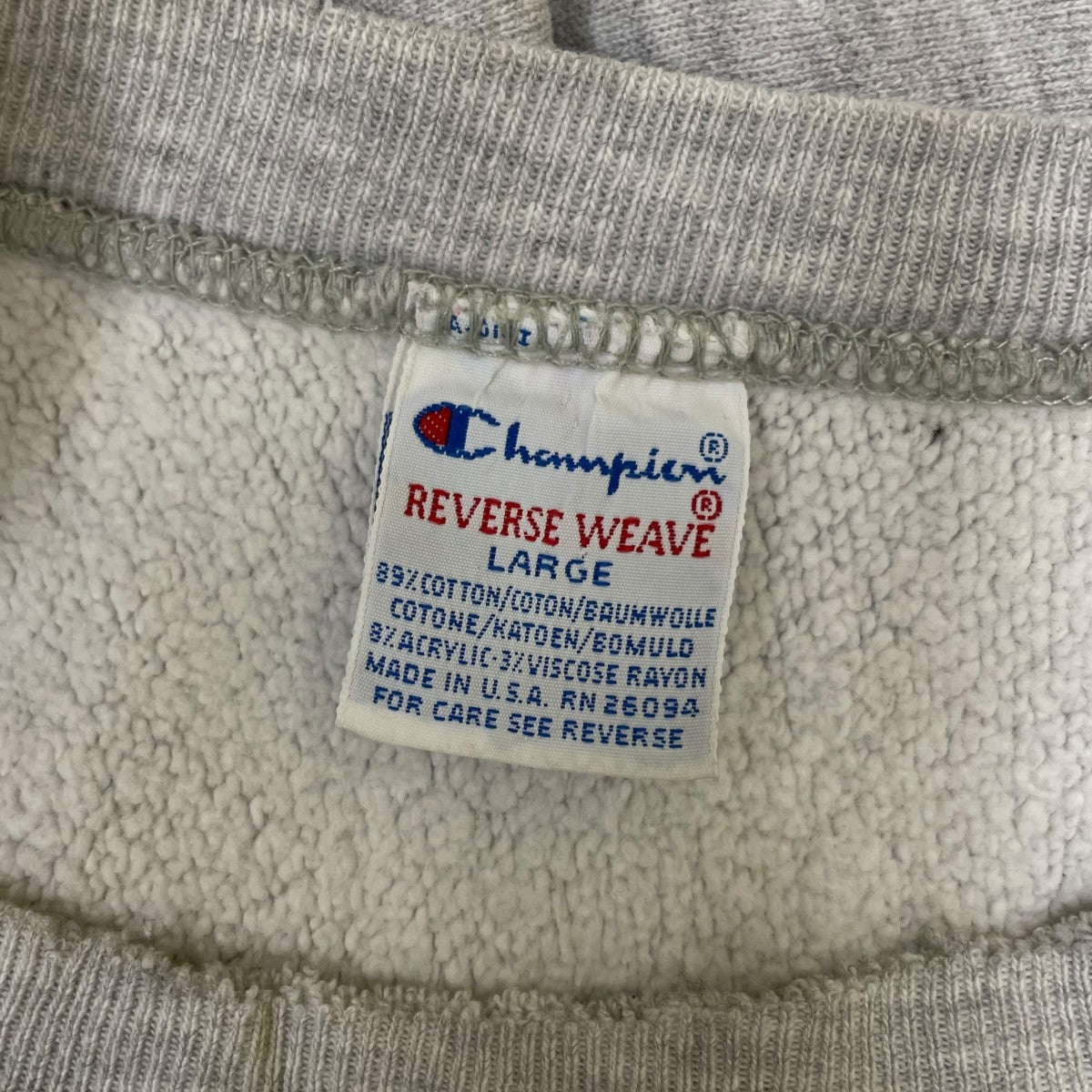 90s REVERSE WEAVE 刺繍タグコットン スウェット トレーナー
