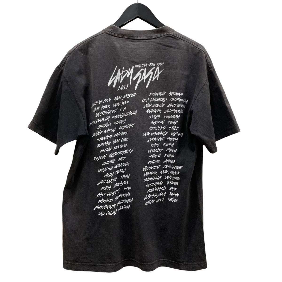 古着 LADY GAGA 2011グラフィックプリント 半袖Tシャツ コットンTシャツ 古着・中古-2枚目のアイテム画像