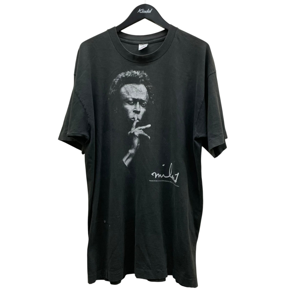 VINTAGE 90s マイルスデイビスグラフィックプリント 半袖Tシャツ コットンTシャツ 古着・中古-1枚目のアイテム画像