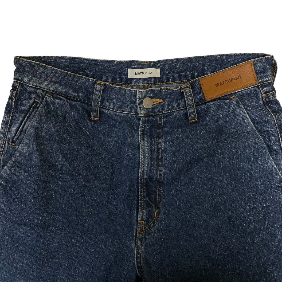 21AWStone Bio Wash Straight 5P Denim Trousersコットン ワイドストレート デニムパンツM213-0405