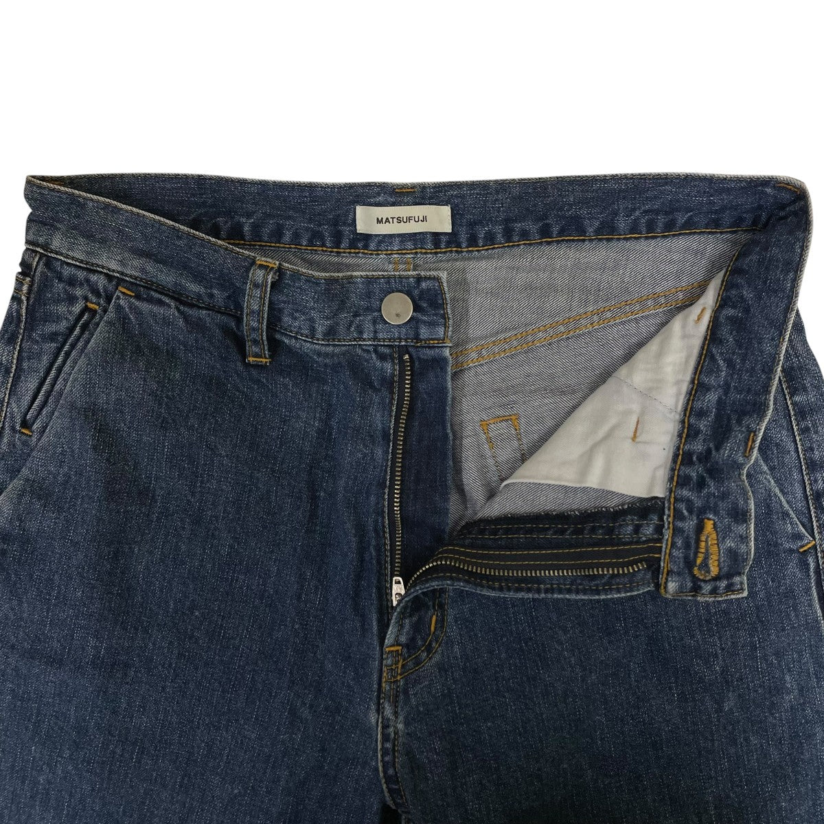 21AWStone Bio Wash Straight 5P Denim Trousersコットン ワイドストレート デニムパンツM213-0405