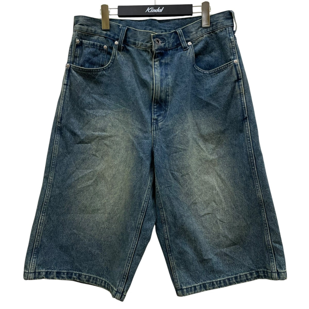 AVIREX GOALERS EMBROIDERY DENIM SHORTSヴィンテージ加工 コットン ワイドデニムショートパンツ783-6213002 古着・中古-1枚目のアイテム画像