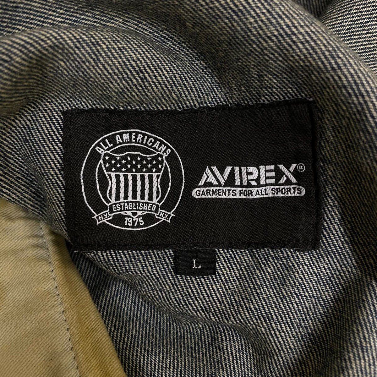 AVIREX GOALERS EMBROIDERY DENIM SHORTSヴィンテージ加工 コットン ワイドデニムショートパンツ783-6213002 古着・中古-6枚目のアイテム画像