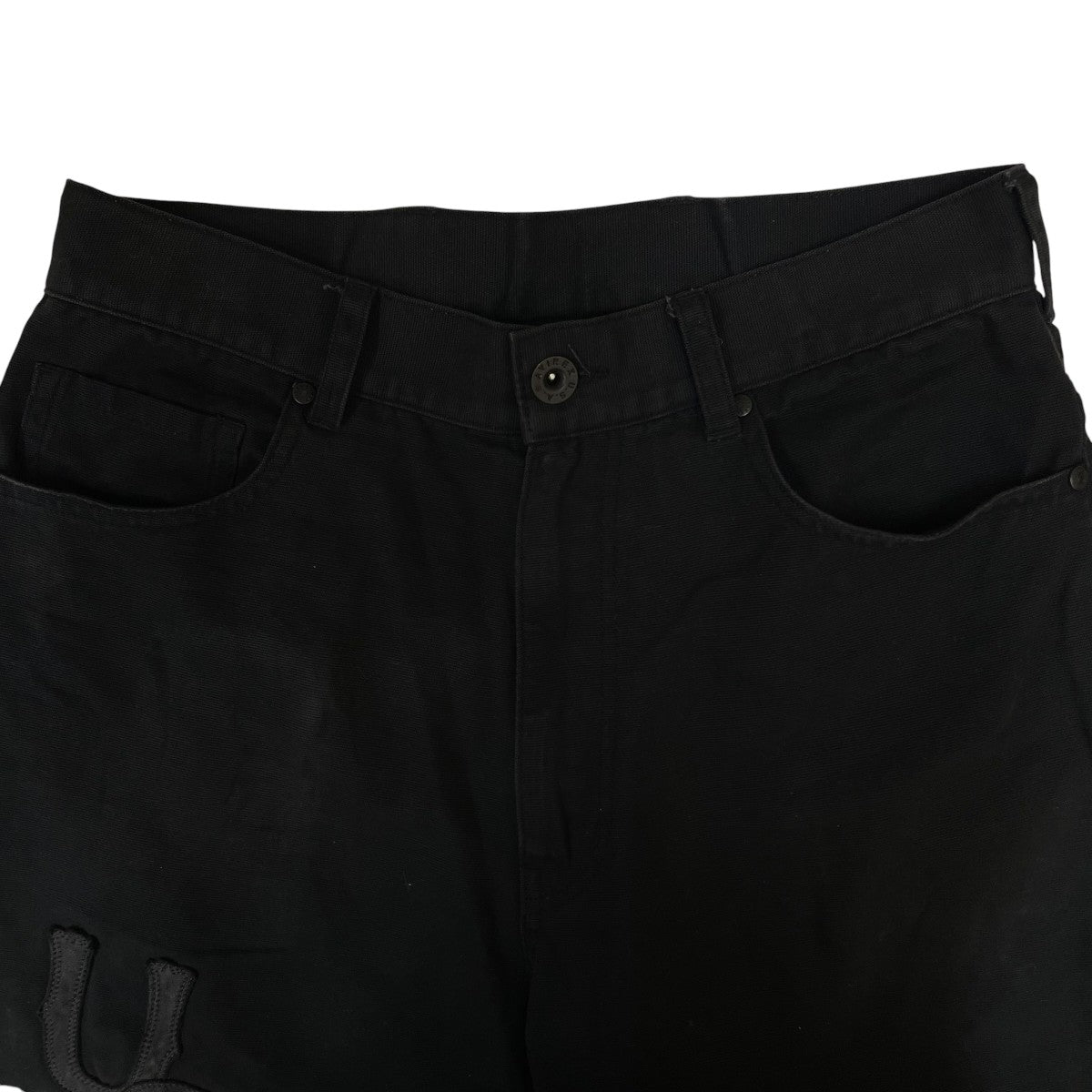 AVIREX LEATHER PATCH DUCK DOUBLE KNEE PANTSコットン ワイドデニムパンツ783-6110013 古着・中古-3枚目のアイテム画像