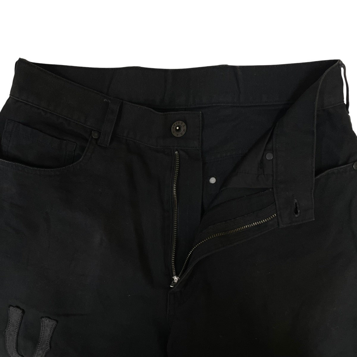 AVIREX LEATHER PATCH DUCK DOUBLE KNEE PANTSコットン ワイドデニムパンツ783-6110013 古着・中古-4枚目のアイテム画像