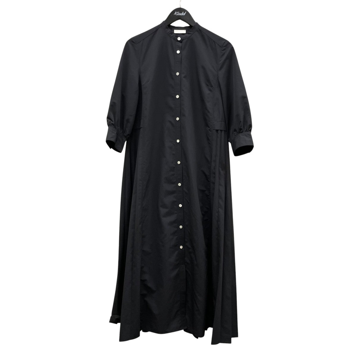 BALLSEY スパンブロード バックプリーツシャツワンピースポリエステル 無地 バンドカラーシャツワンピース ドレス11-06-34-06001 古着・中古-1枚目のアイテム画像