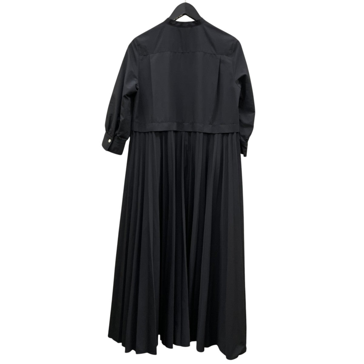 BALLSEY スパンブロード バックプリーツシャツワンピースポリエステル 無地 バンドカラーシャツワンピース ドレス11-06-34-06001 古着・中古-2枚目のアイテム画像