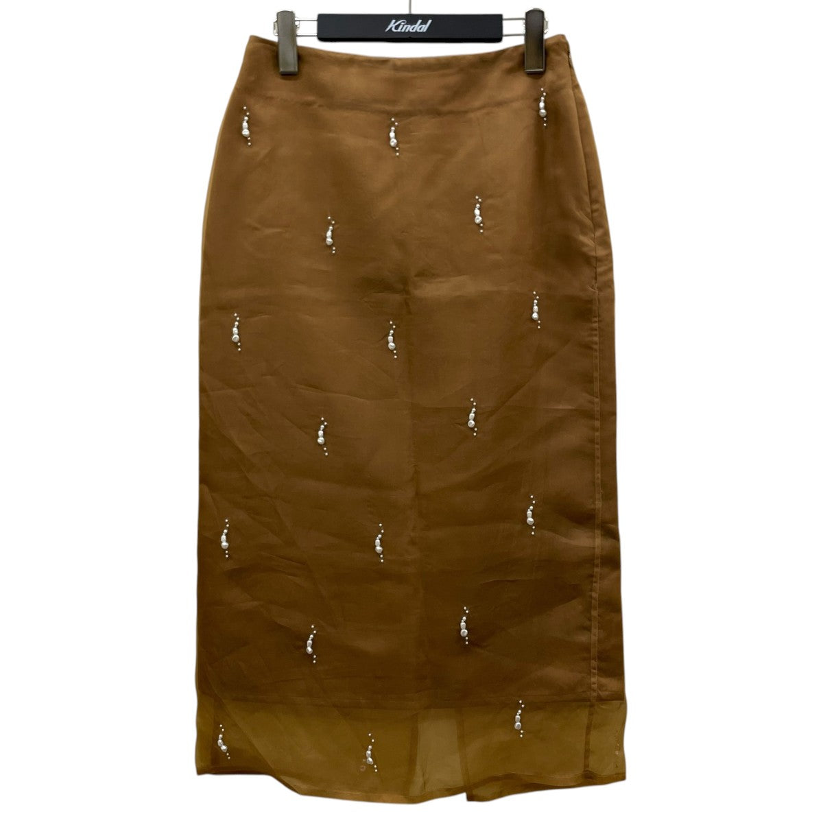 ROHE Pearl-Embellished Organza Skirt パール エンベリッシュ オルガンザ スカートコットン 膝丈スカート 古着・中古-1枚目のアイテム画像