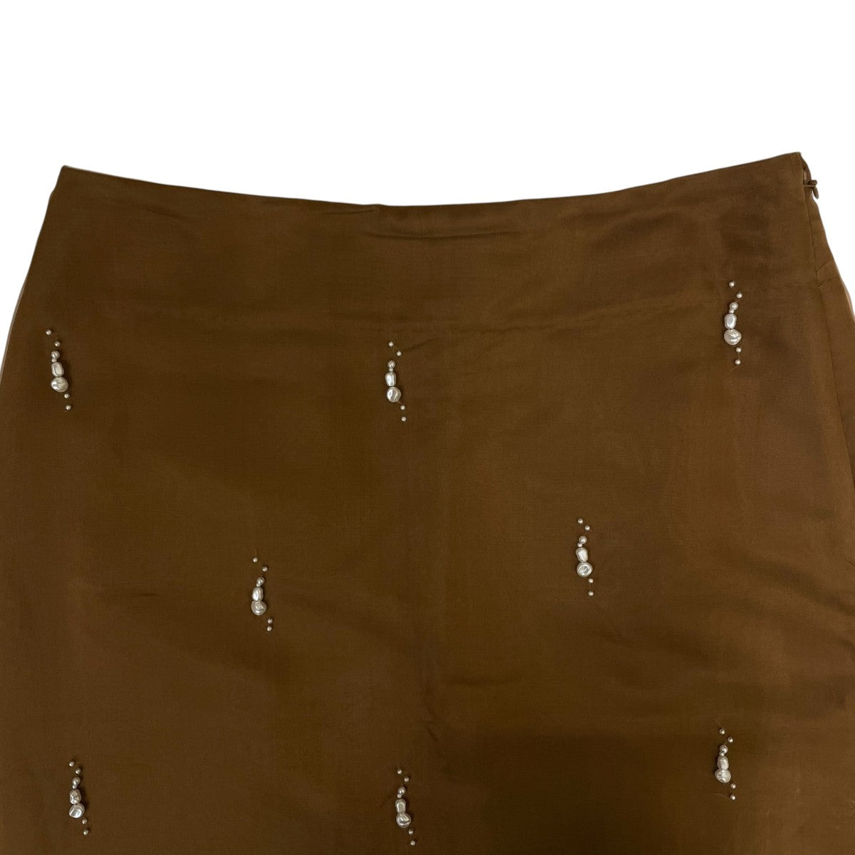 ROHE Pearl-Embellished Organza Skirt パール エンベリッシュ オルガンザ スカートコットン 膝丈スカート 古着・中古-3枚目のアイテム画像