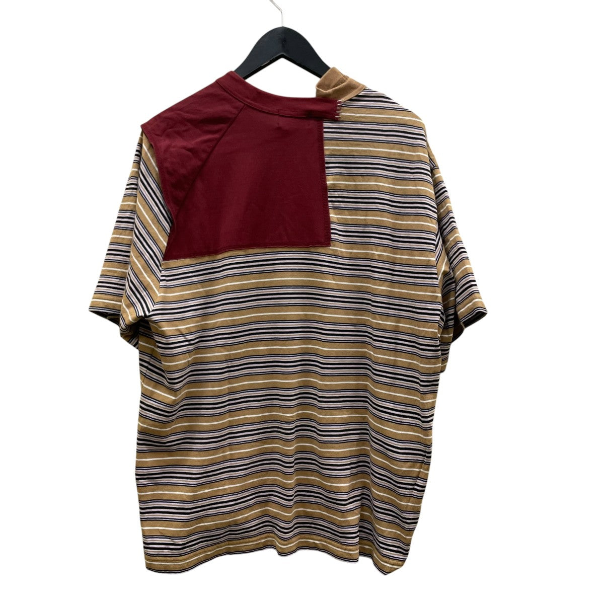 25SSボーダー切替ドッキング クルーネック半袖Tシャツ半袖Tシャツ25SCM-T21219S
