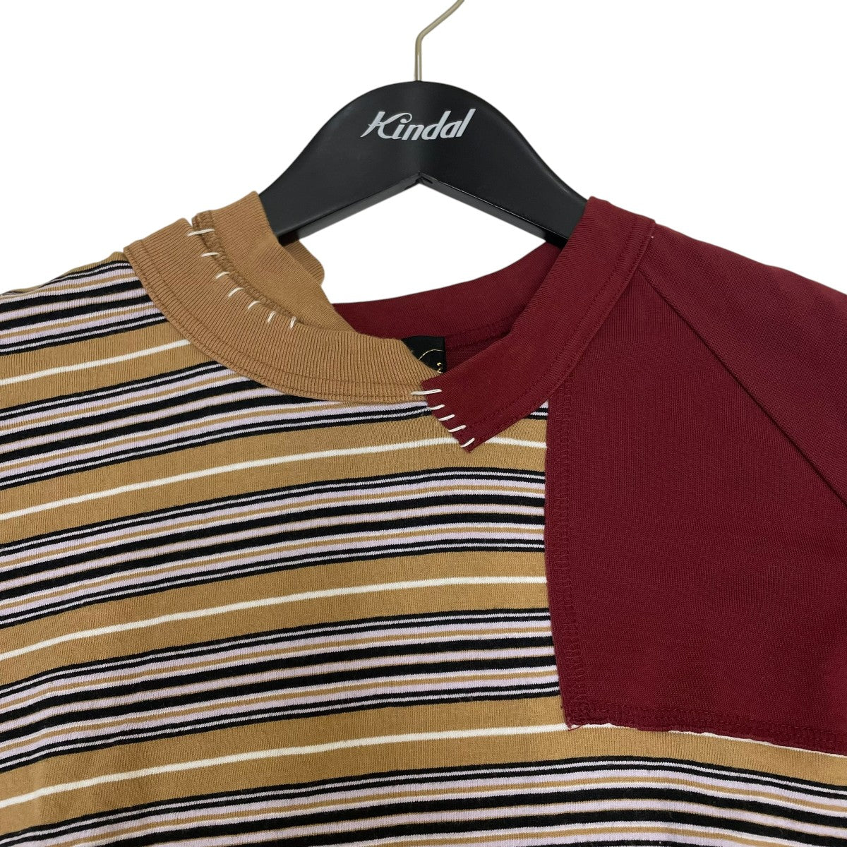 25SSボーダー切替ドッキング クルーネック半袖Tシャツ半袖Tシャツ25SCM-T21219S