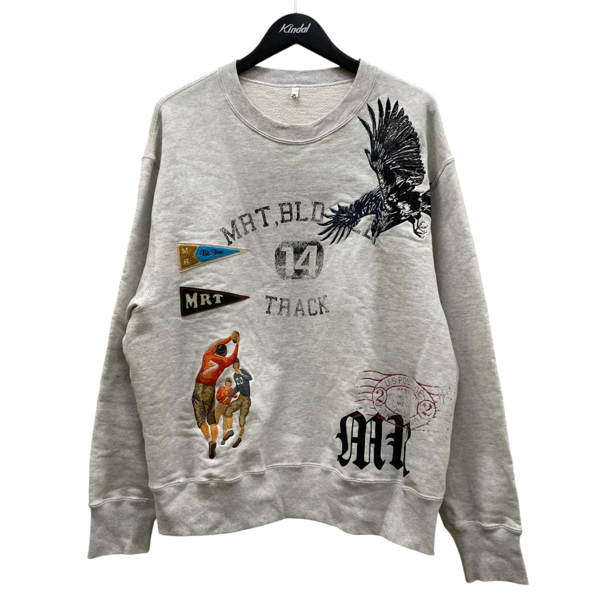 Vintage-effect sweatshirtコットン グラフィックデザイン 刺繍 クルーネックスウェット トレーナー25ss t 01
