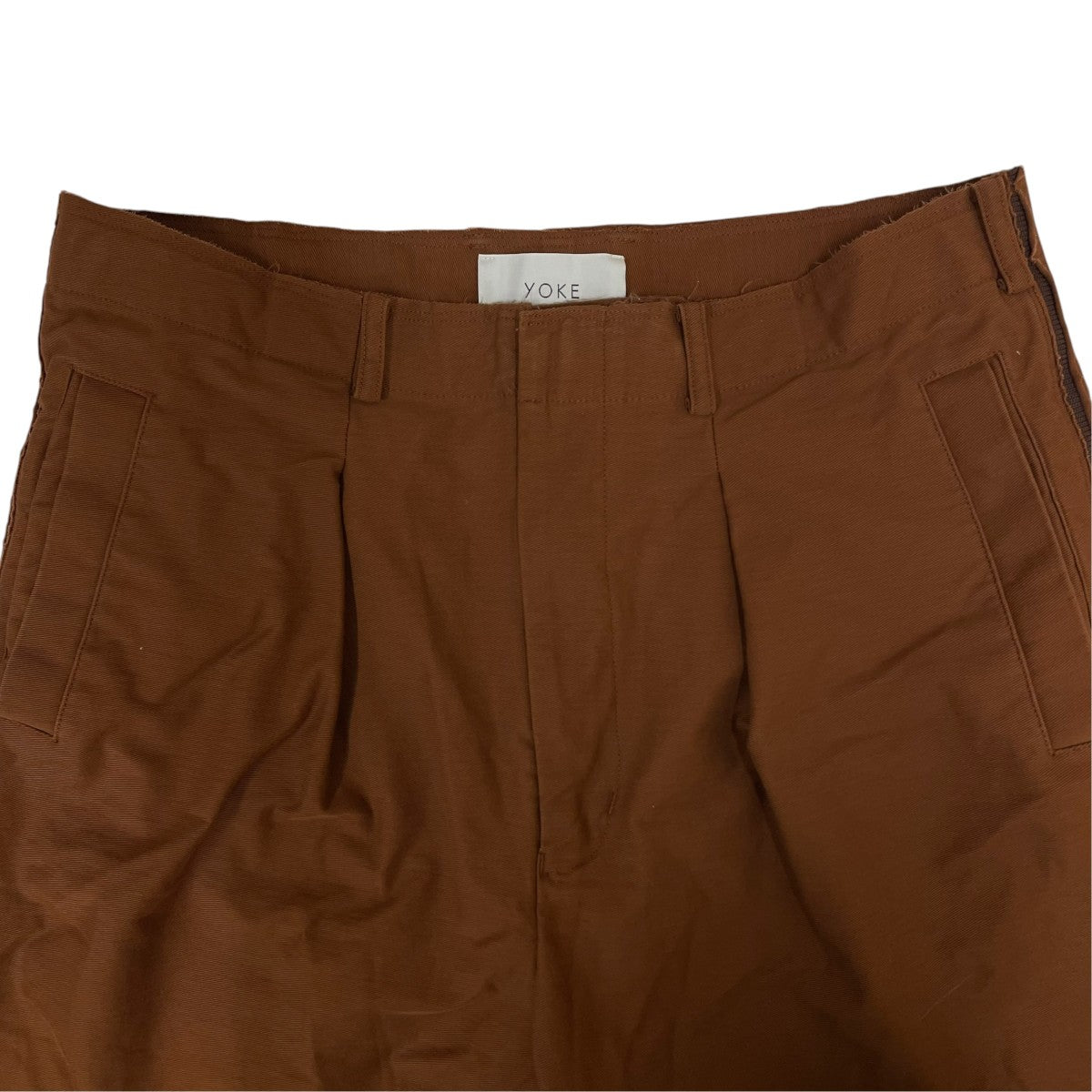 19SS1TUCK WIDE TROUSERS ワンタック ワイド トラウザーズコットン ワイドストレート パンツ スラックスYK19SS0021P