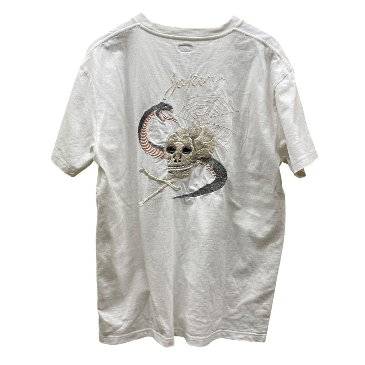 スカル刺繍半袖Tシャツ